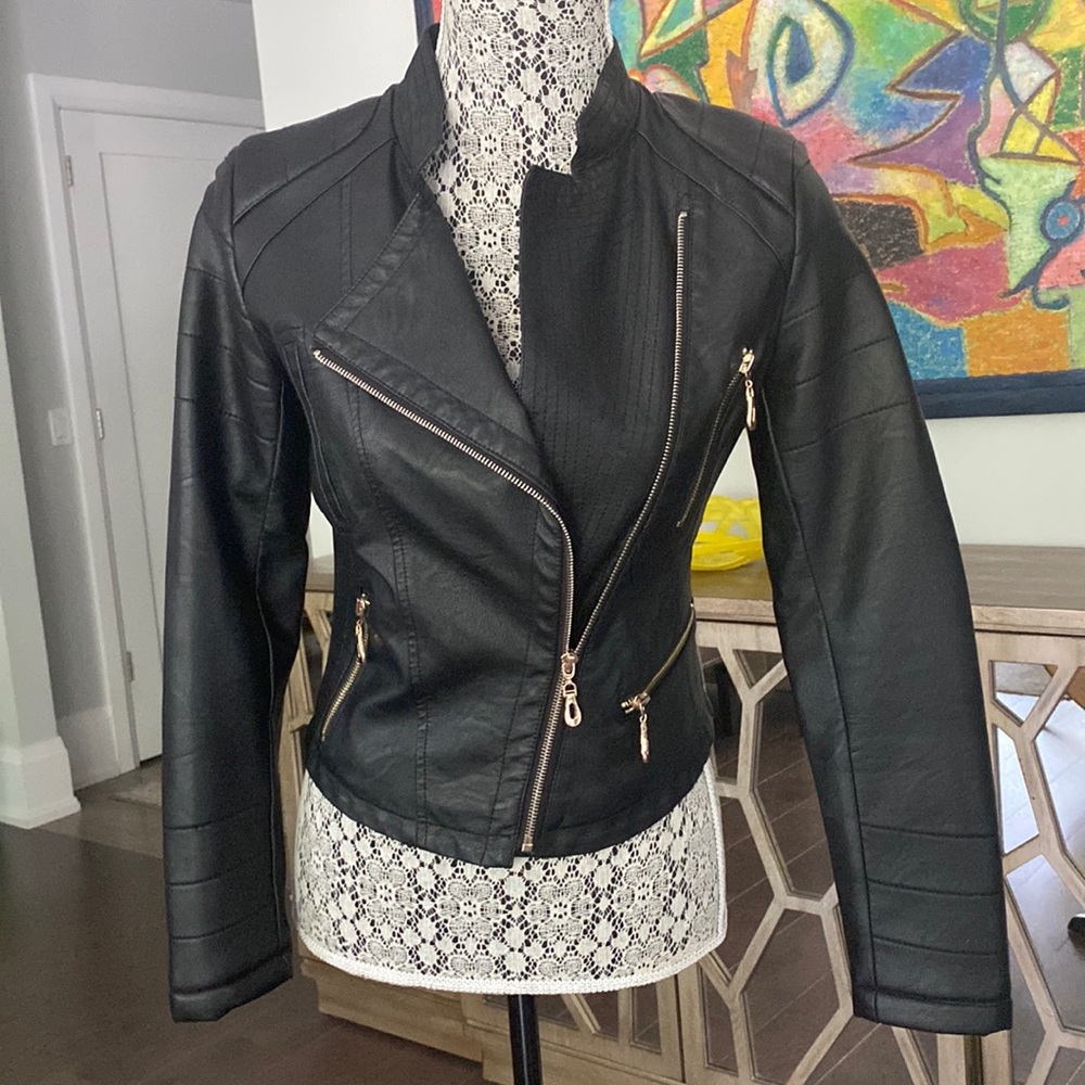 Faux Leather Moto Jacket